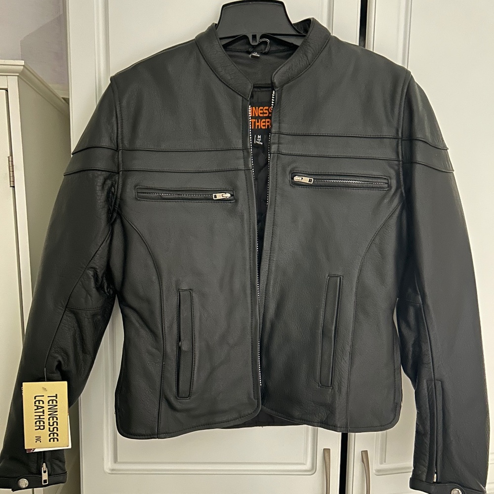 Leather riding jacket